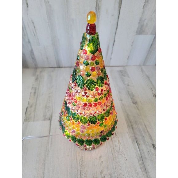 Dept 56 xmas candy tree lamp glitter large decor